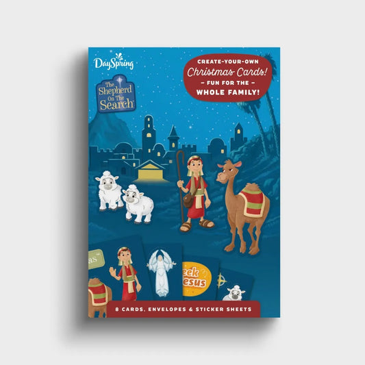 Shepherd on the Search - 8 Interactive Sticker Christmas Boxed Cards - The Christian Gift Company