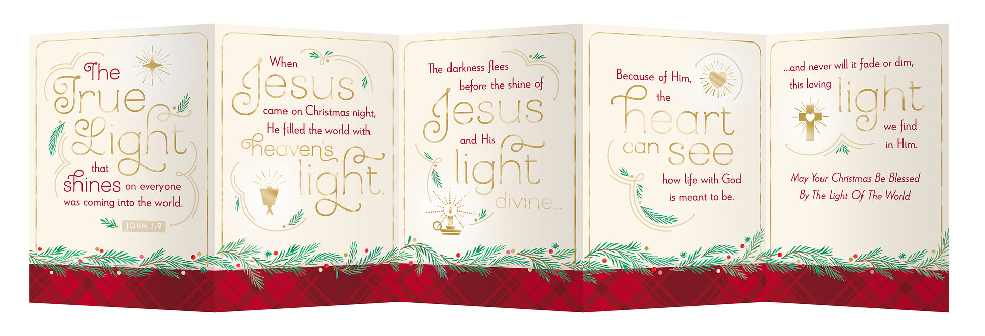 Special Edition 5-panel Christmas Cards - True Light (18 cards) - The Christian Gift Company