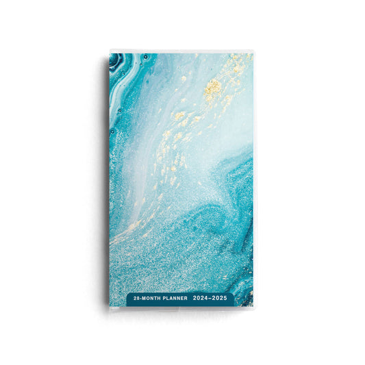 Blue and Gold Marble 28-Month 2024 Planner - The Christian Gift Company