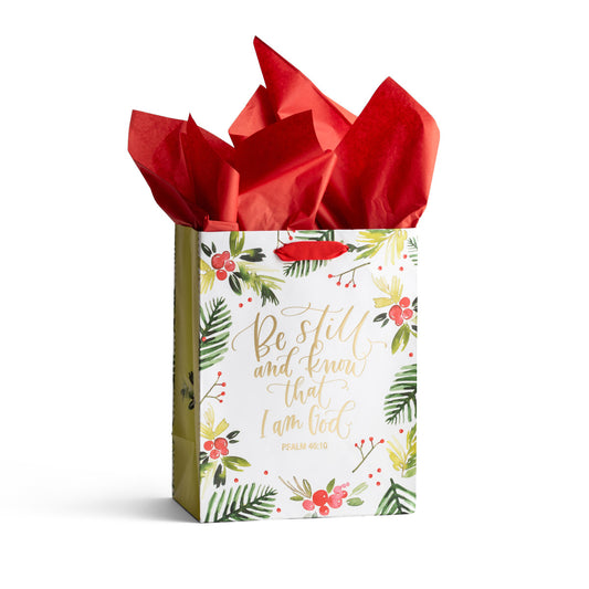 Be Still And Know - Medium Christmas Gift Bag - The Christian Gift Company