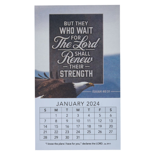 2024 Wait For The LORD Mini Magnetic Calendar - Isaiah 40:31 - The Christian Gift Company