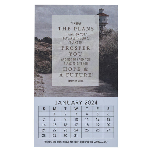 2024 I Know the Plans Mini Magnetic Calendar - Jeremiah 29:11 - The Christian Gift Company