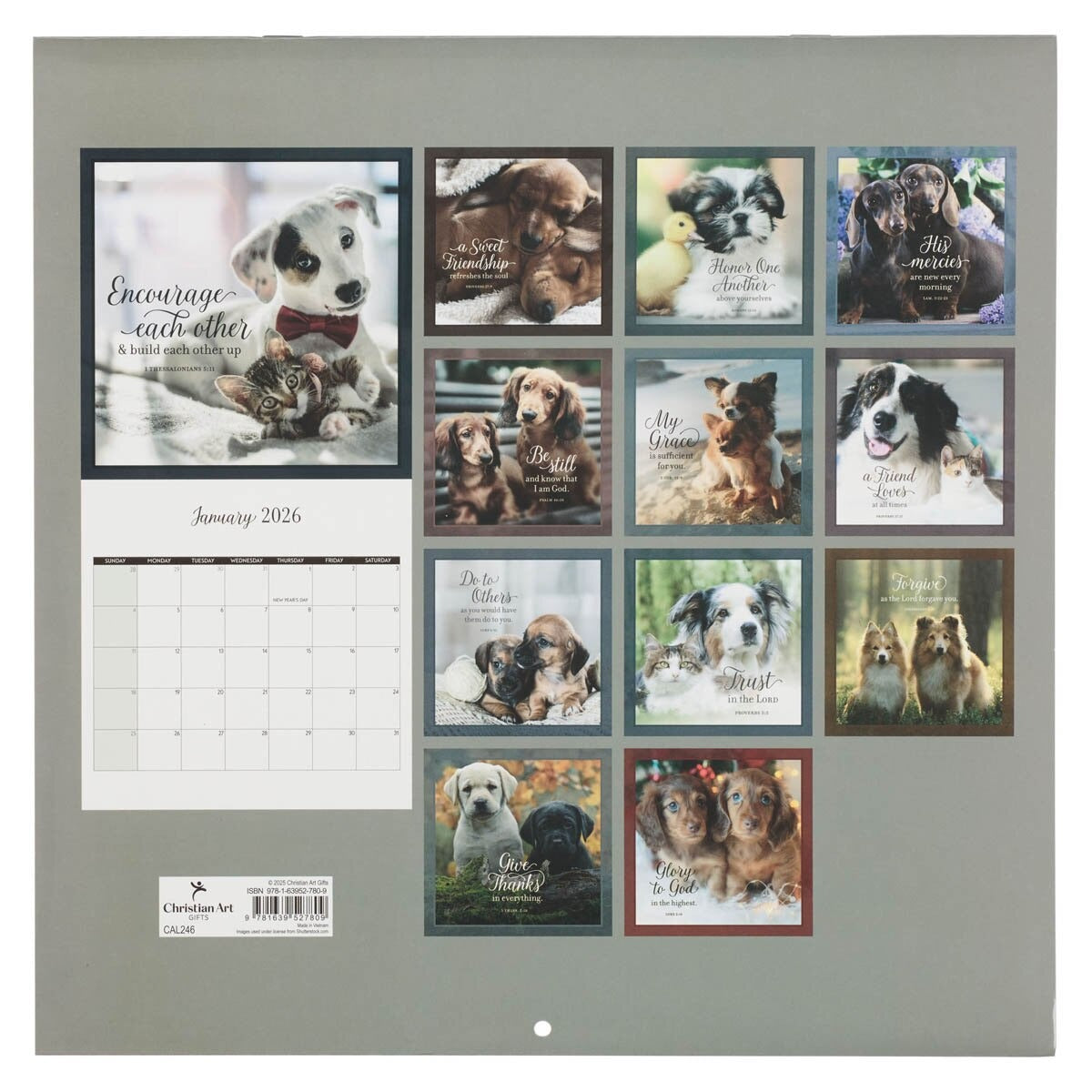 2026 Encourage Each Other Large Wall Calendar - 1 Thessalonians 5:11 - The Christian Gift Company