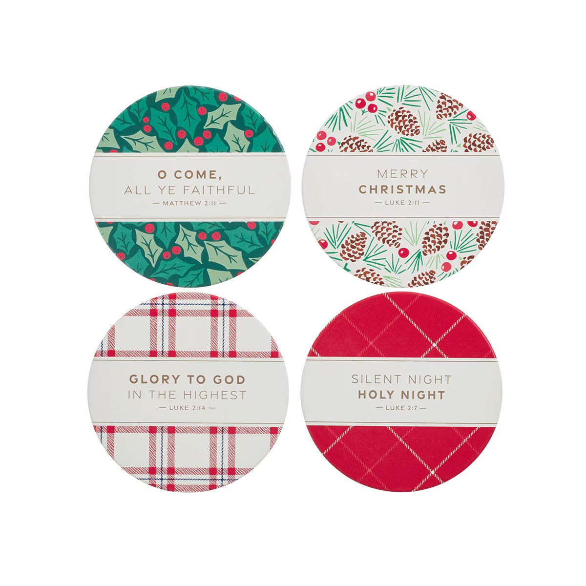 Merry Christmas Ceramic Coaster Set - The Christian Gift Company