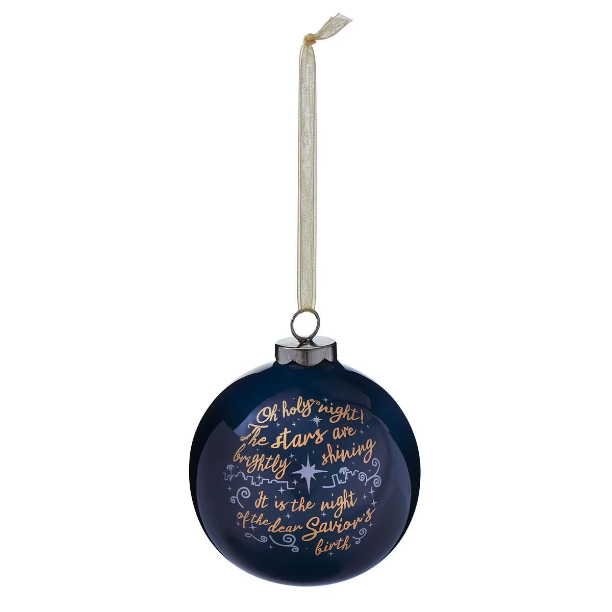 Oh Holy Night Blue Ceramic Ornament - The Christian Gift Company