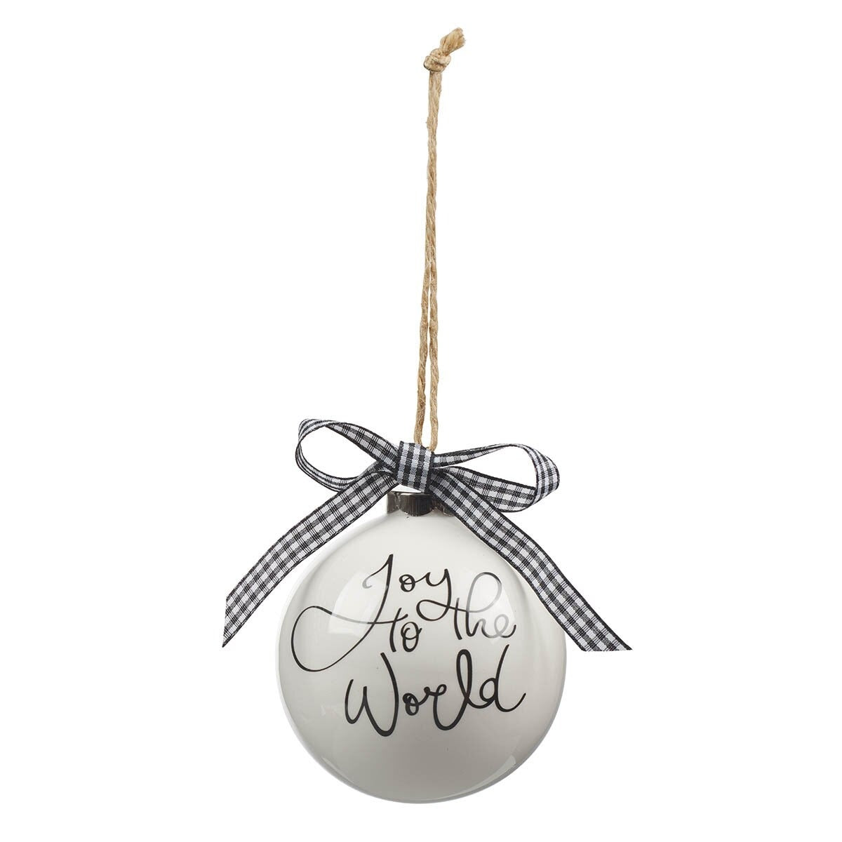 Joy to the World White Ceramic Christmas Ornament - The Christian Gift Company