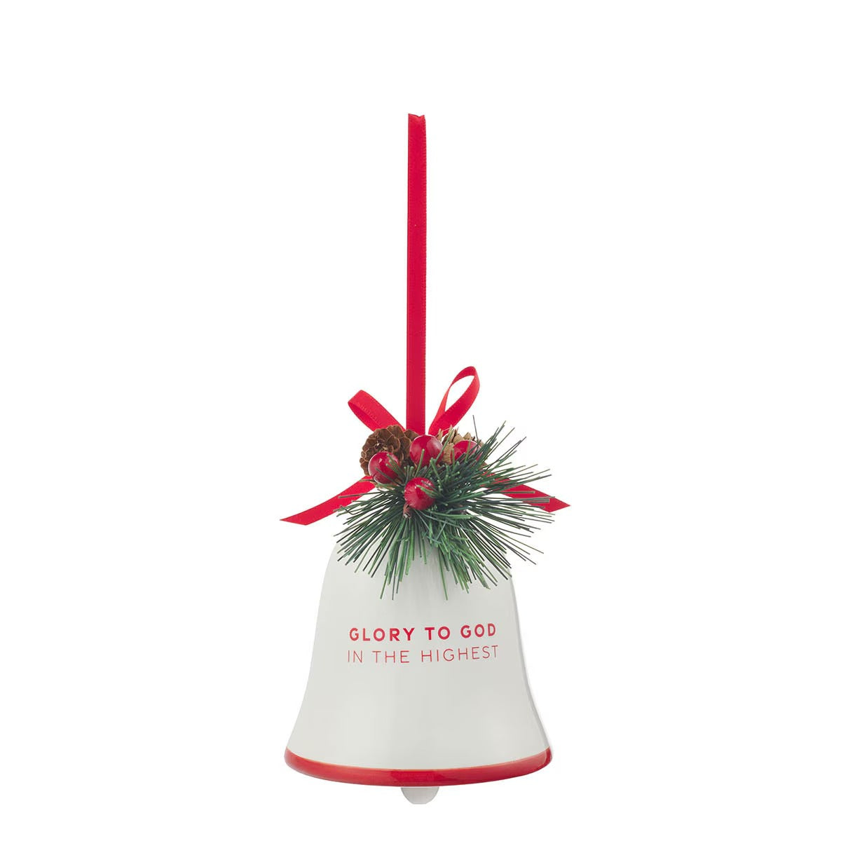 Glory to God Ceramic Bell Ornament - The Christian Gift Company