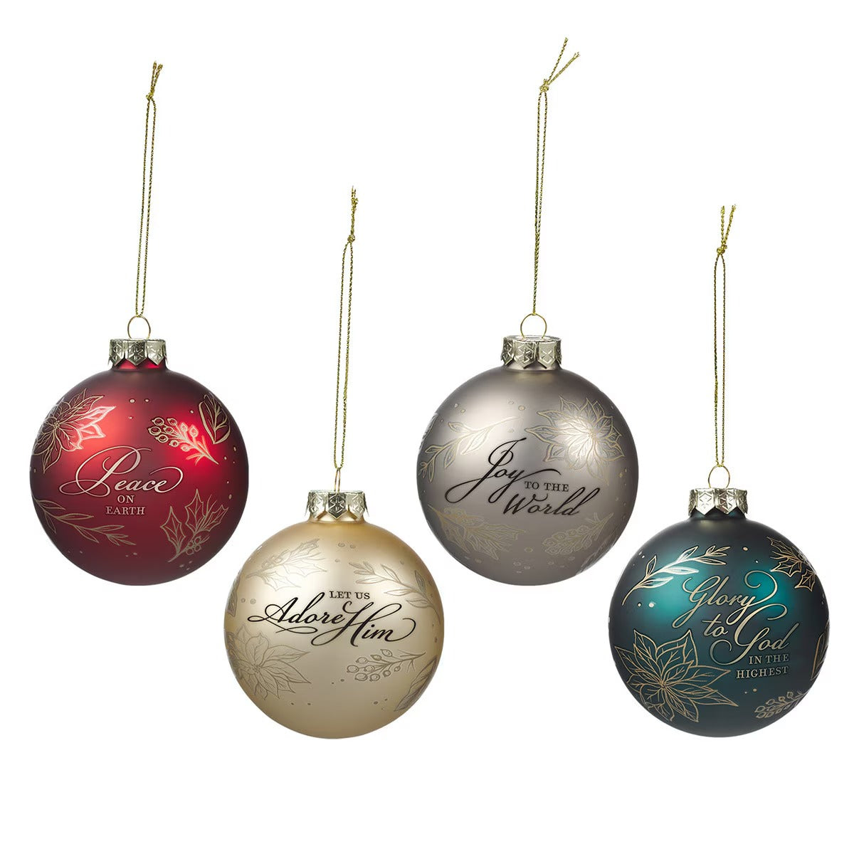Joy to the World Glass Ornament Set - The Christian Gift Company