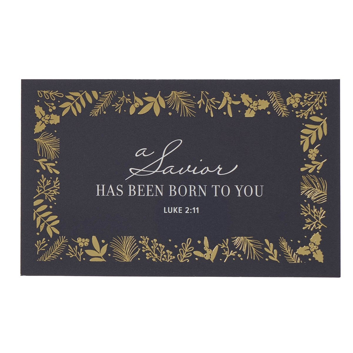 A Savior is Born Blue Botanical Pass-Around Card Set - pack of 25 - The Christian Gift Company