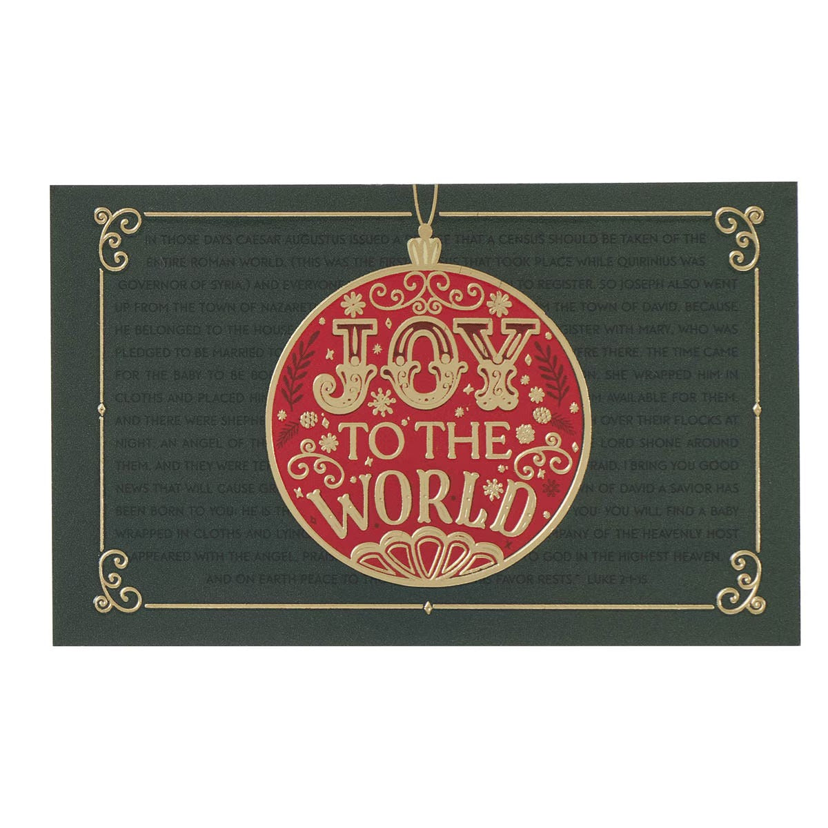 Joy to the World Red Bauble Pass-Around Card - pack of 25 - The Christian Gift Company