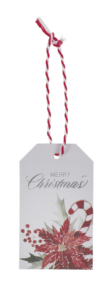 Poinsettia and Holly Christmas Gift Tag Set - 16 tags - The Christian Gift Company