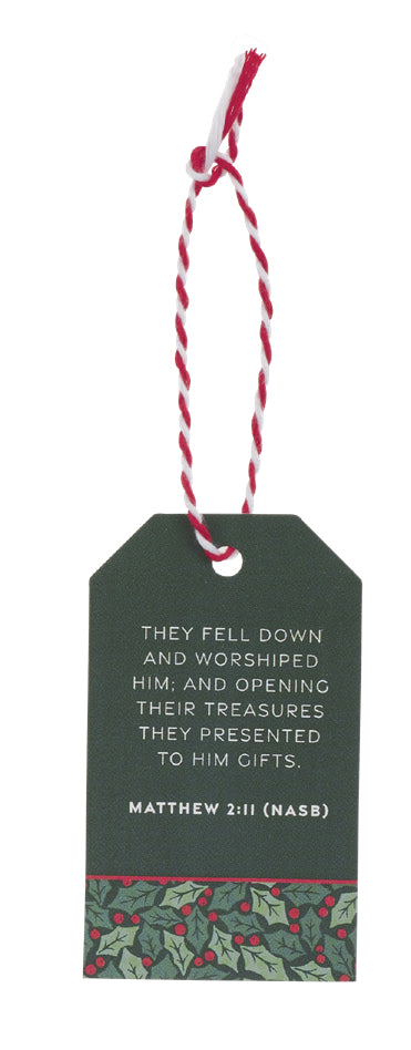 Worship Him Christmas Gift Tag Set - 16 tags - The Christian Gift Company