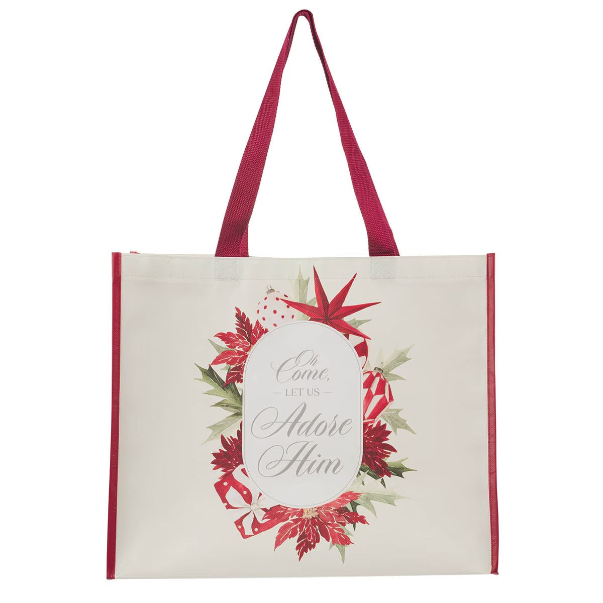 Adore Him Large Non-woven Coated Reusable Tote Bag - The Christian Gift Company