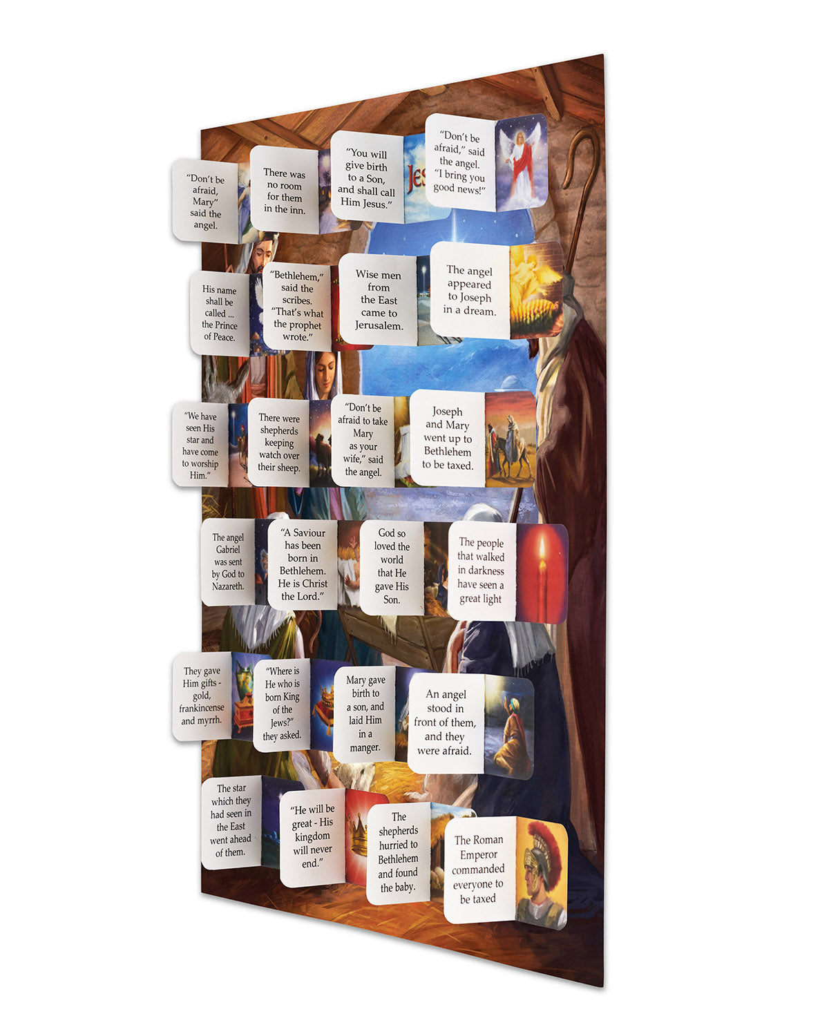 Traditional Stable Scene Christmas Story Advent Calendar - The Christian Gift Company