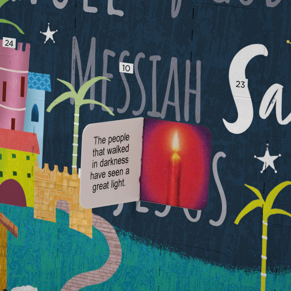 Bethlehem/Names of Jesus Christmas Story Square Advent Calendar Card - The Christian Gift Company
