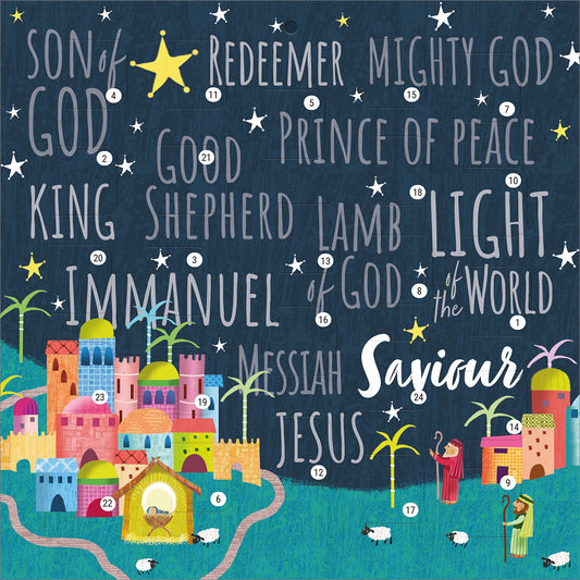 Bethlehem/Names of Jesus Christmas Story Square Advent Calendar - The Christian Gift Company