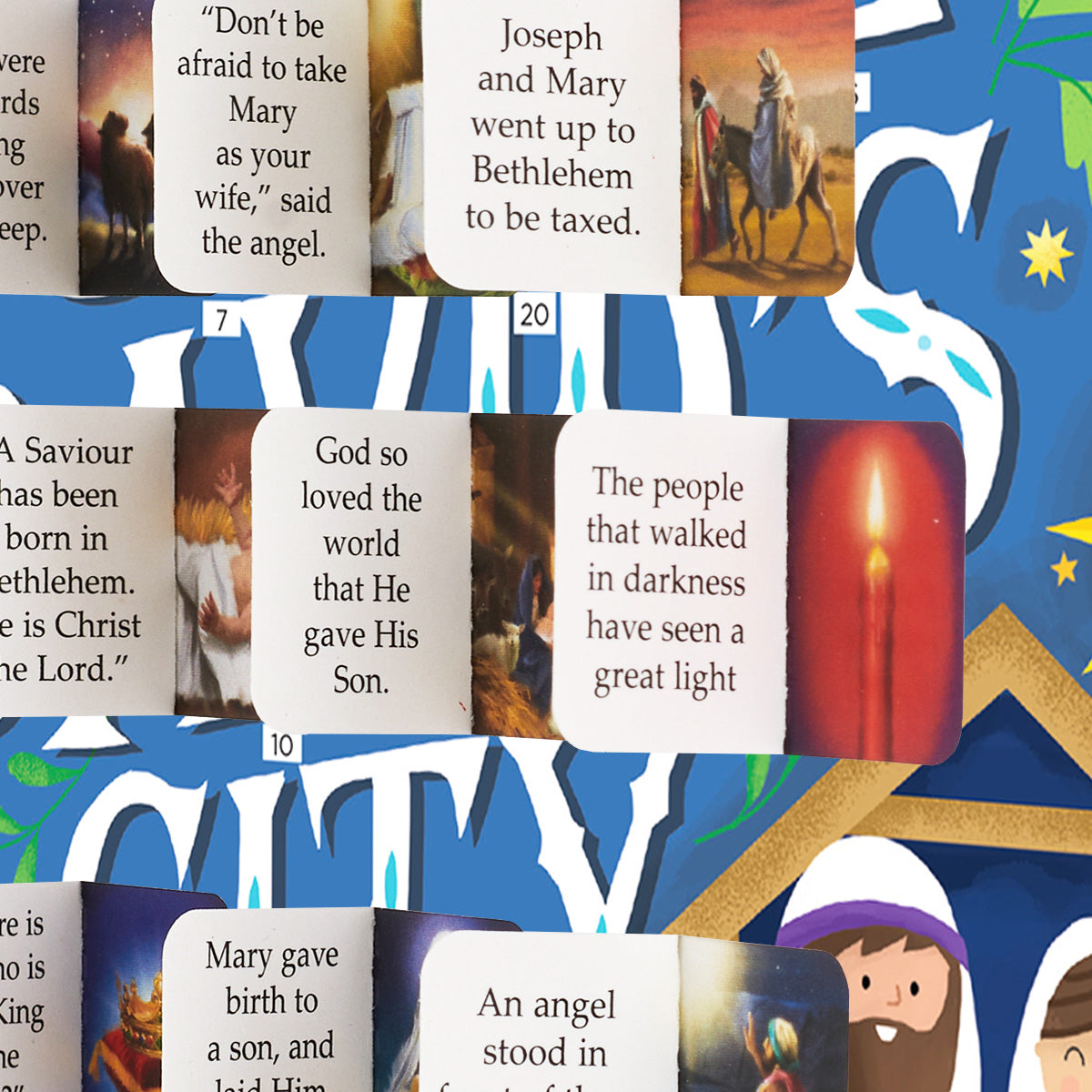 Christmas Story Square Advent Calendar Card - Once In Royal - The Christian Gift Company