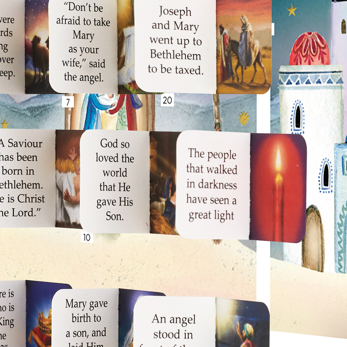 Christmas Story Square Advent Calendar Card - A Child Is Born - The Christian Gift Company