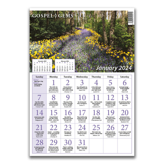 2024 Verse-a-Day Wall Calendar: Gospel Gems (pack of 25) - The Christian Gift Company