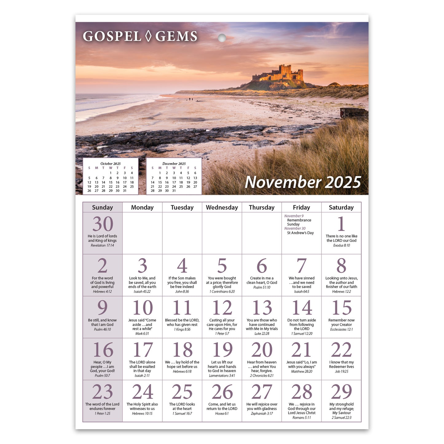 2025 Verse-a-Day Wall Calendar: Gospel Gems - pack of 25 - The Christian Gift Company