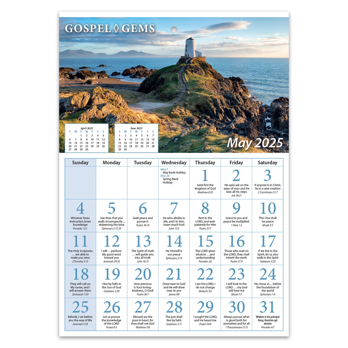 2025 Verse-a-Day Wall Calendar: Gospel Gems - pack of 25 - The Christian Gift Company