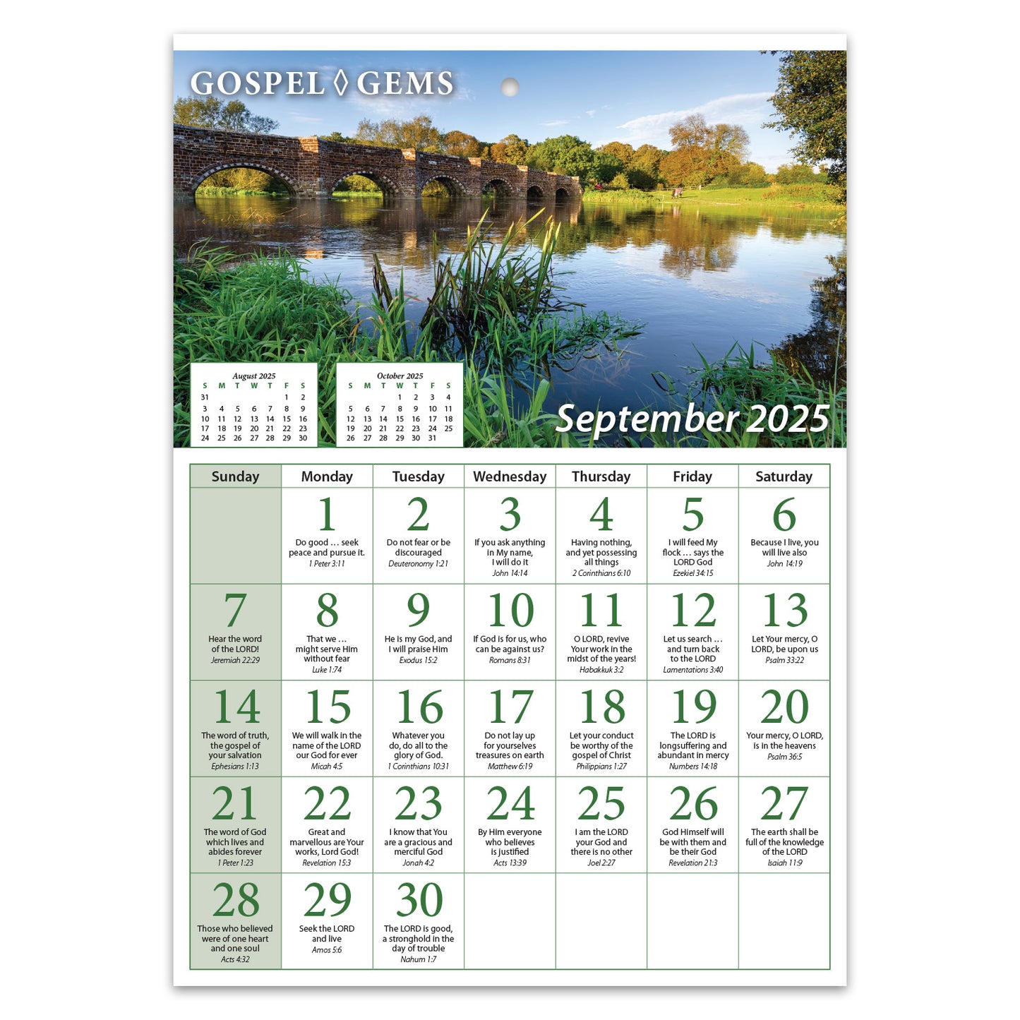 2025 Verse-a-Day Wall Calendar: Gospel Gems - pack of 25 - The Christian Gift Company