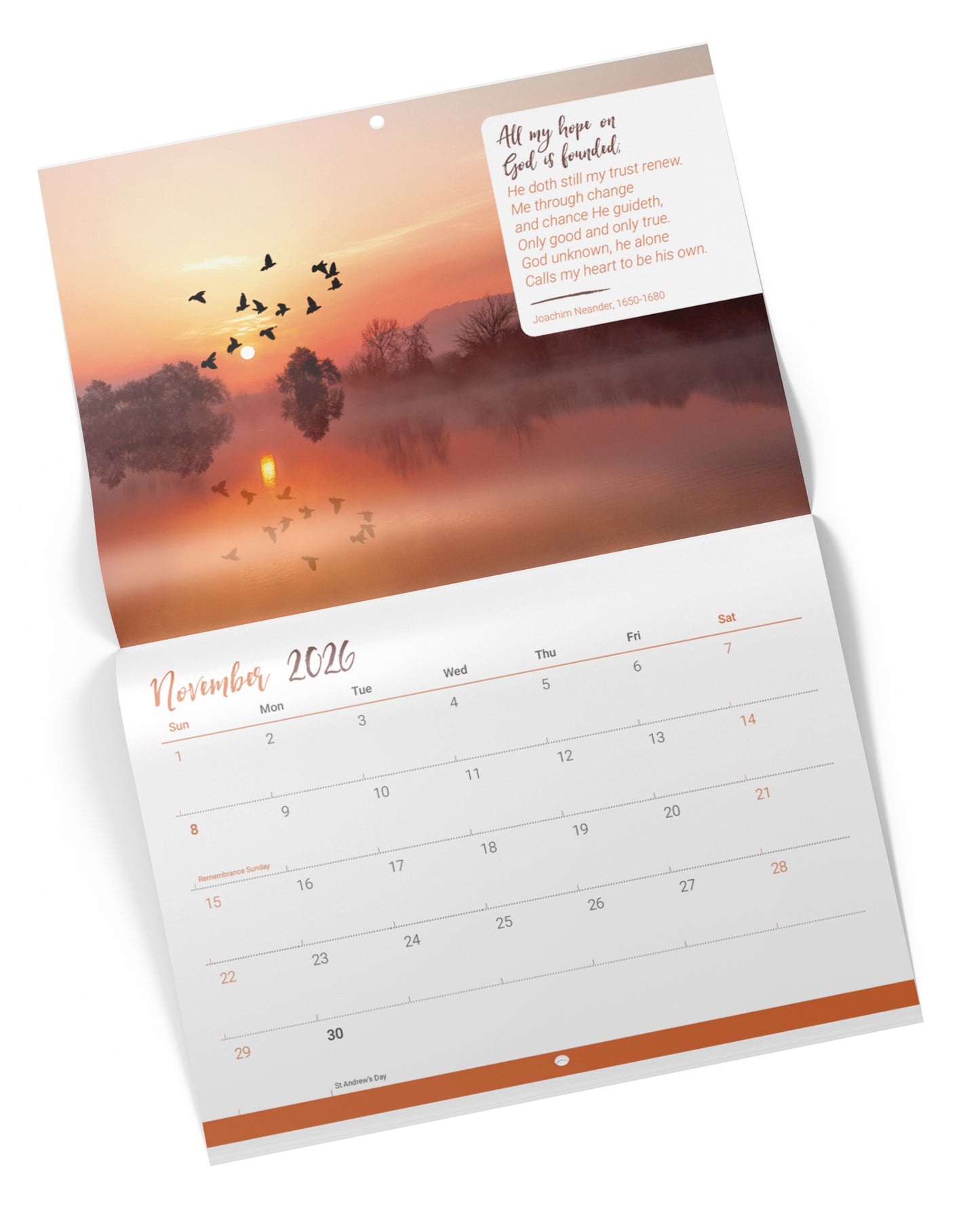 Favourite Hymns Mini Wall Calendar 2026 - The Christian Gift Company