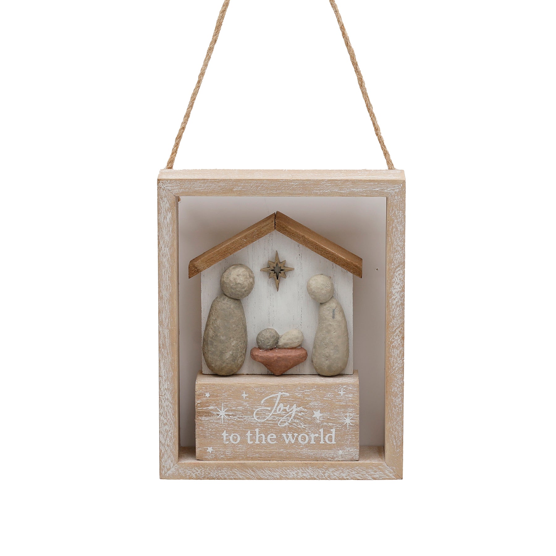 Pebble Nativity Hanging Plaque: Joy to the World - The Christian Gift Company