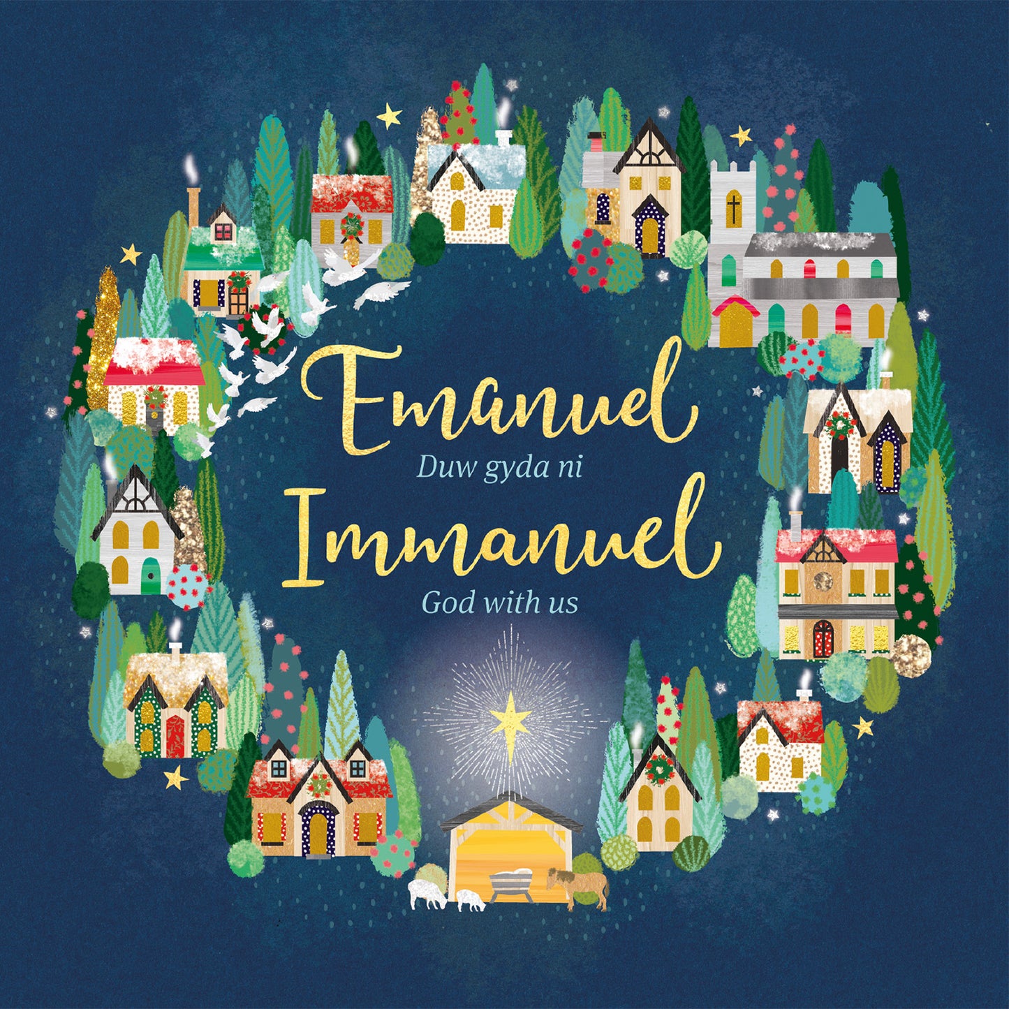 Welsh Bilingual Christmas Cards - Immanuel (pack of 10) - The Christian Gift Company