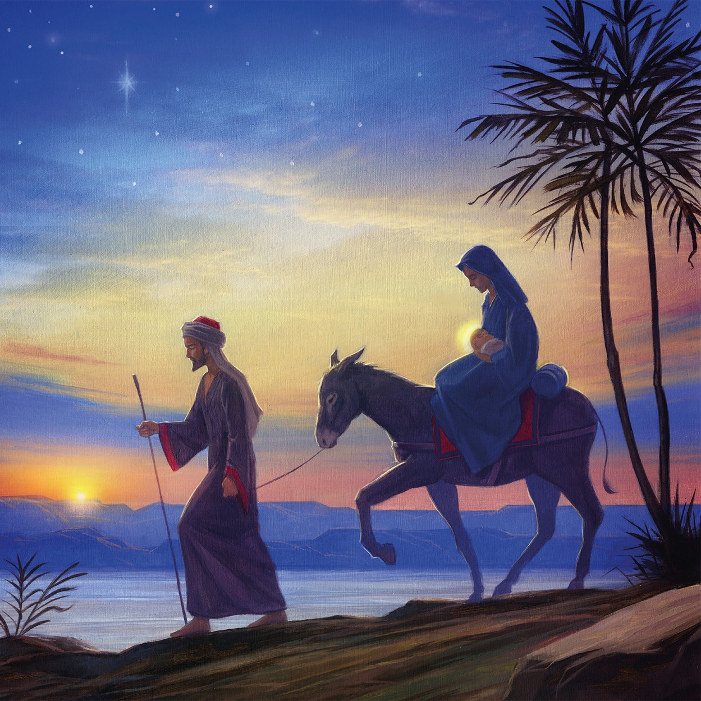 Welsh Bilingual Christmas Cards - Flight/Egypt (pack of 10) - The Christian Gift Company