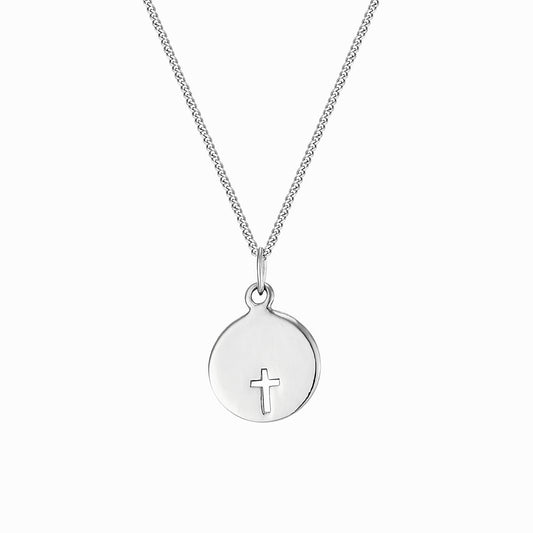 Sterling Silver Cross Disc Pendant - The Christian Gift Company