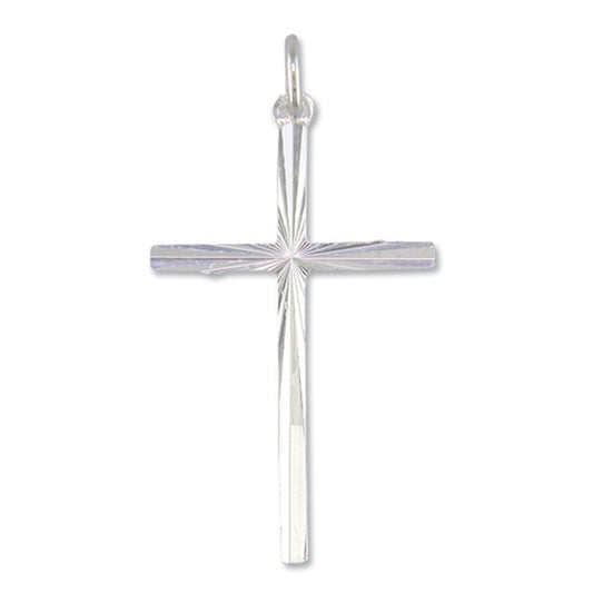 Large Diamond-cut Silver Cross - The Christian Gift Company
