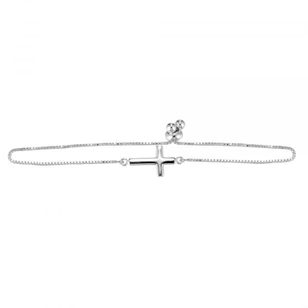 Silver Slider Cross Bracelet - The Christian Gift Company