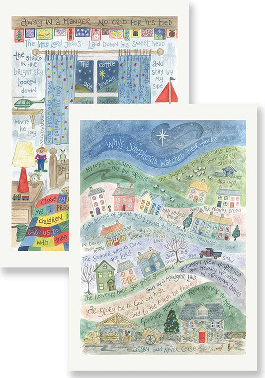 Away in a Manger and While Shepherds Watched Christmas Cards - The Christian Gift Company