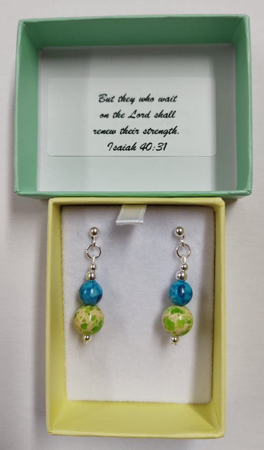 They who wait beaded earrings - The Christian Gift Company