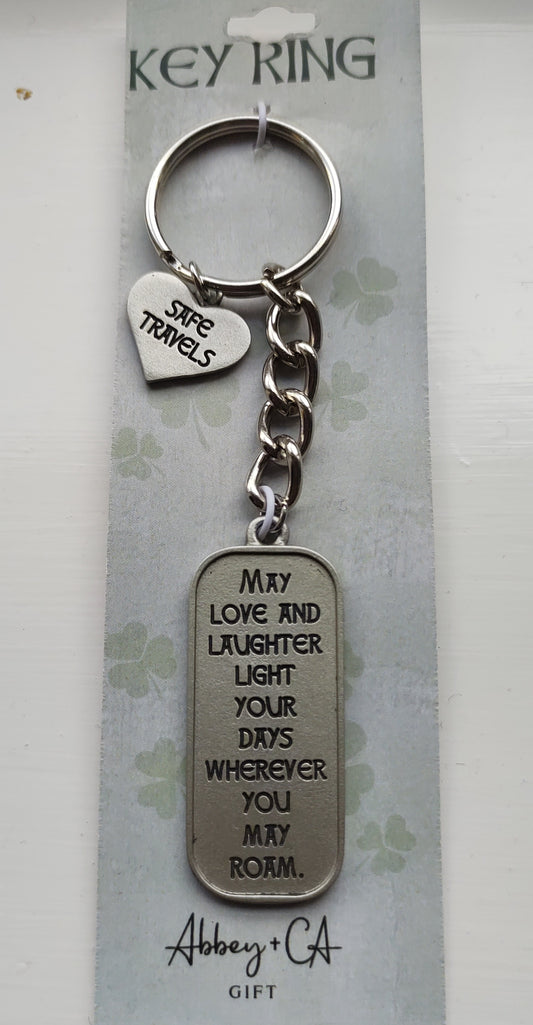 Metal Key Ring Safe Travels - The Christian Gift Company