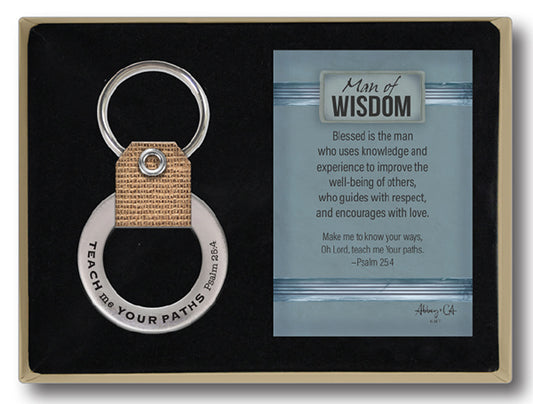 Burlap Key Ring Man of Wisdom - The Christian Gift Company