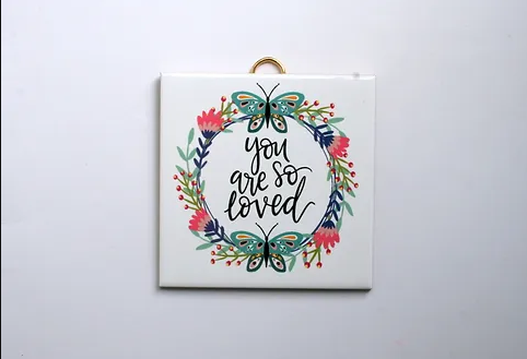 So Loved Folk Art Hanging Tile - The Christian Gift Company