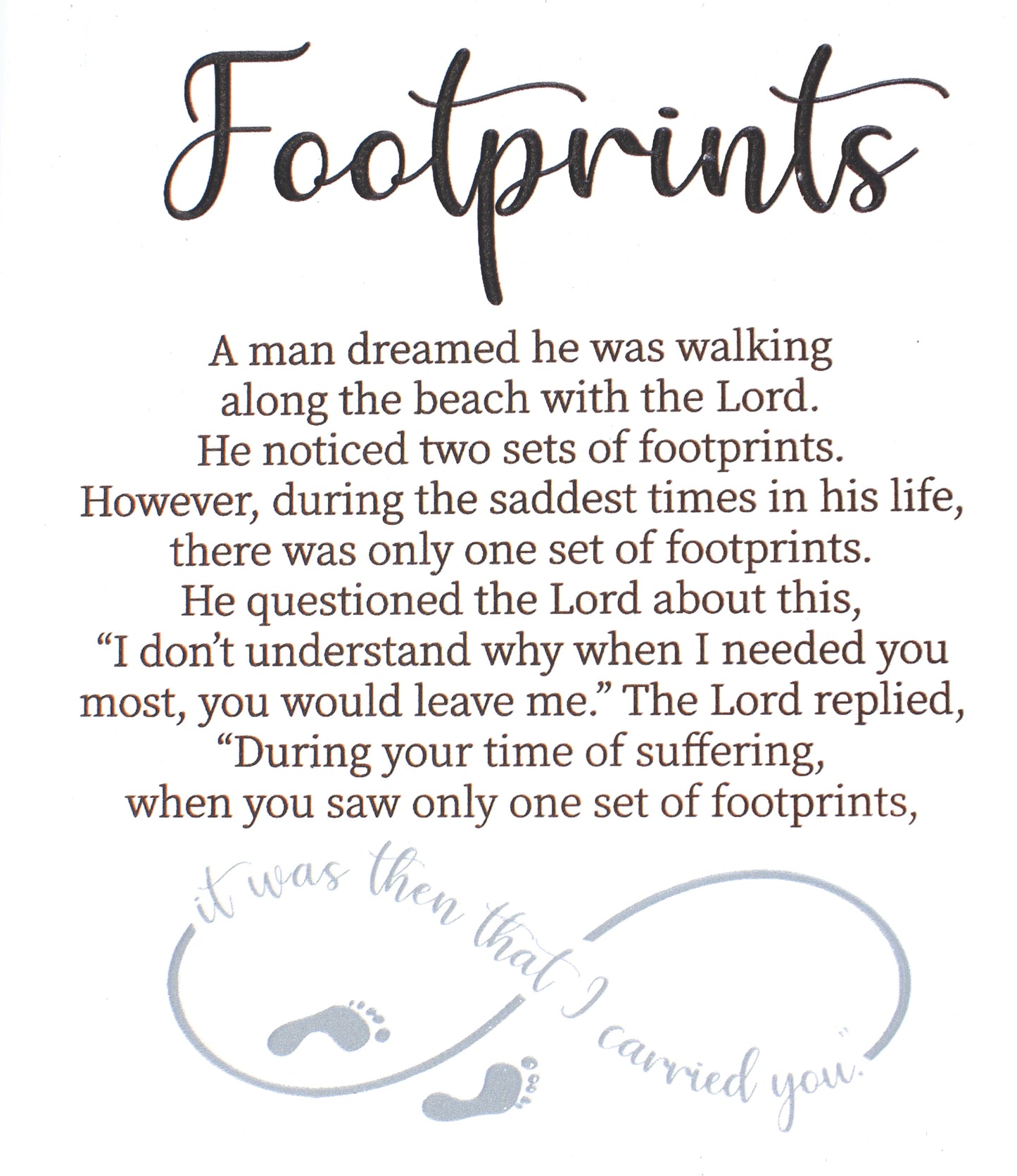Ceramic Plaque/Footprints - The Christian Gift Company