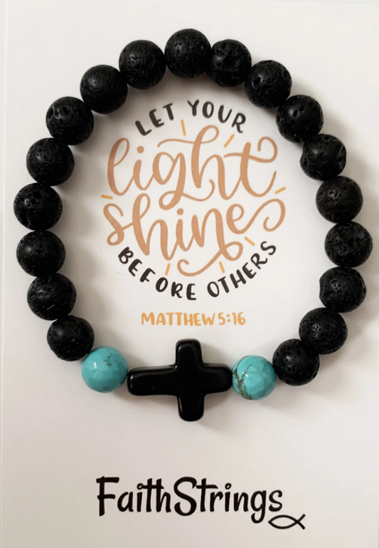 Lava Bead Bracelet - let your light shine - The Christian Gift Company