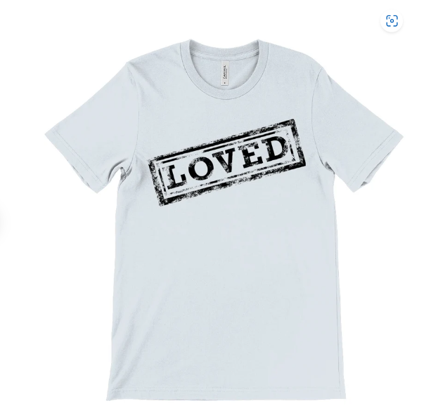 Loved Stamp T-Shirt (M) - The Christian Gift Company