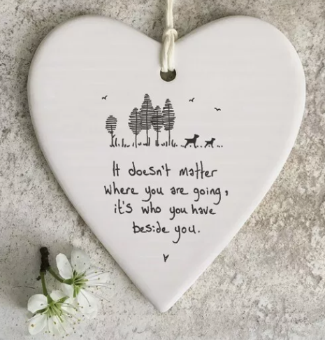 Doesn't Matter Where Hanging Heart - The Christian Gift Company