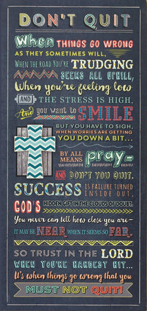 Don't Quit Wooden Prayer Plaque - The Christian Gift Company