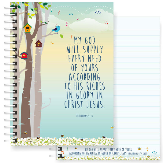 God will supply A5 Christian Notebook - The Christian Gift Company