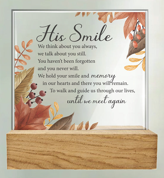 His Smile Glass Plaque - The Christian Gift Company