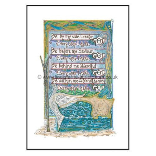 Lindisfarne Scriptorium Be By My Side A4 Print - The Christian Gift Company