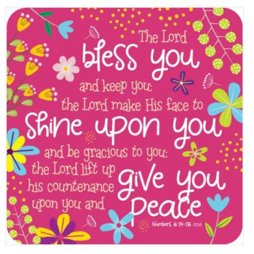 The Lord Bless You Coaster Raspberry - The Christian Gift Company