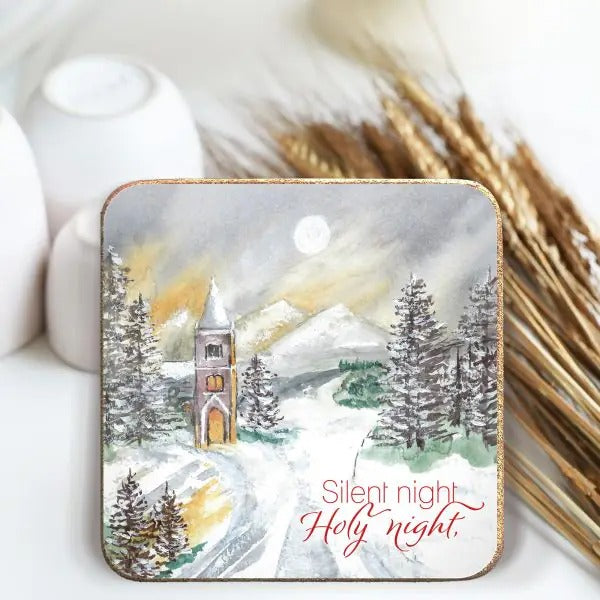 Silent Night Christmas Coaster