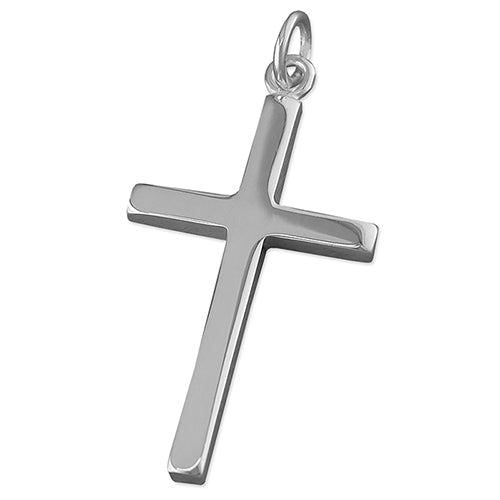 Large Plain Silver Cross Pendant - The Christian Gift Company