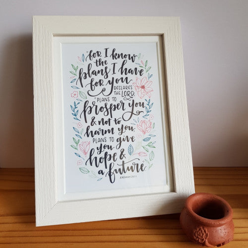For I Know The Plans Framed Print - The Christian Gift Company